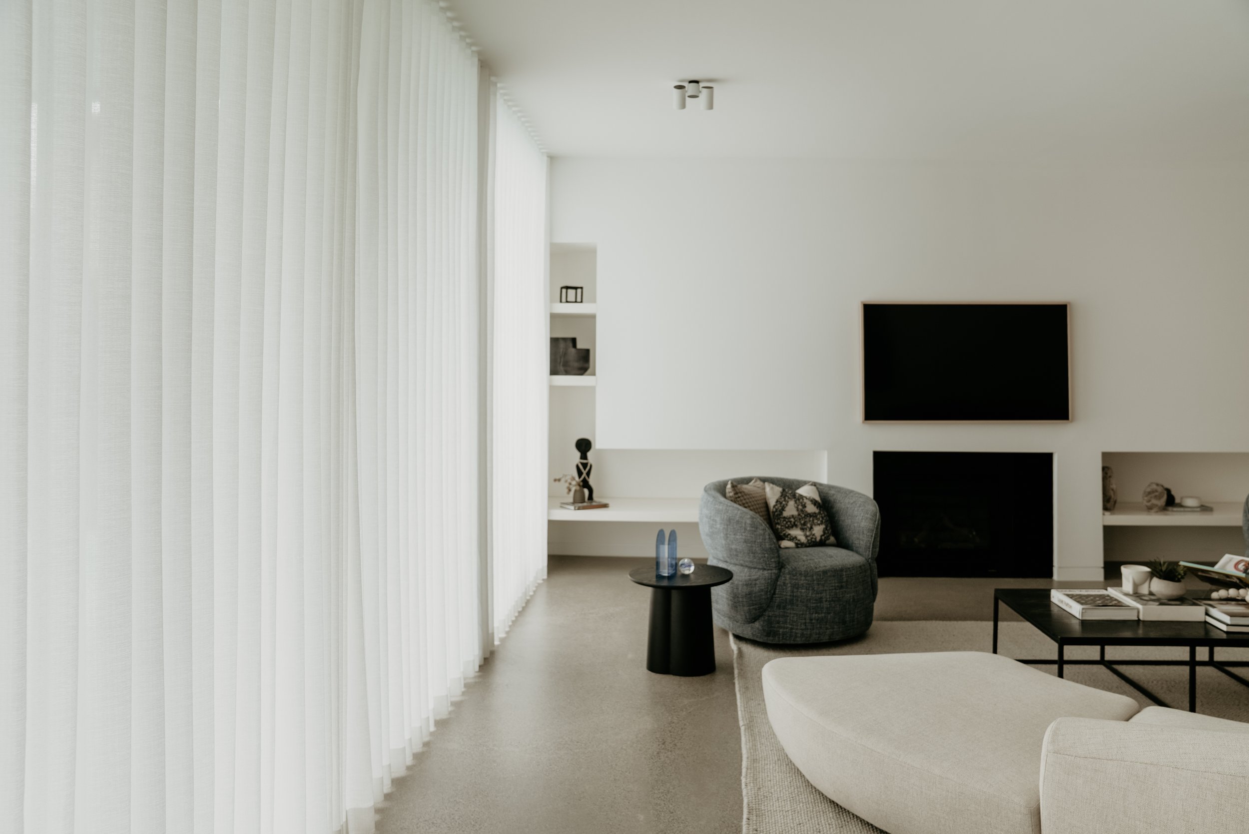 Open space with sheers